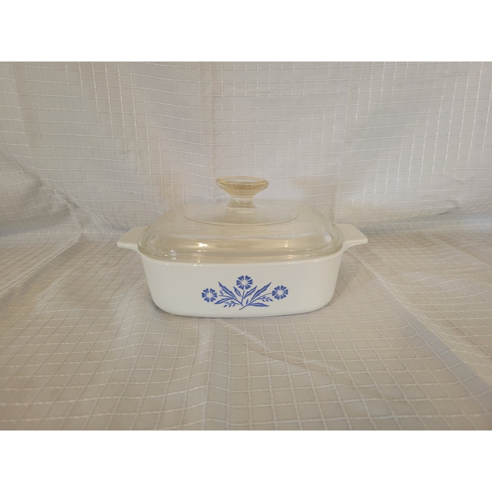 Corning Ware Cornflower Blue 1 Quart Casserole Dish A-1-B with Lid Vintage